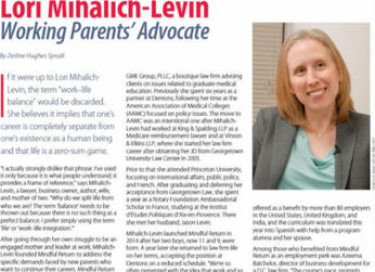 Trade magazine interview, feature writing for Washington Lawyer.