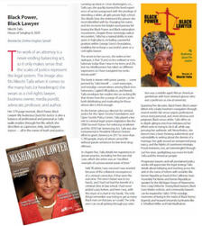 Trade magazine interview, book review writing for Washington Lawyer.